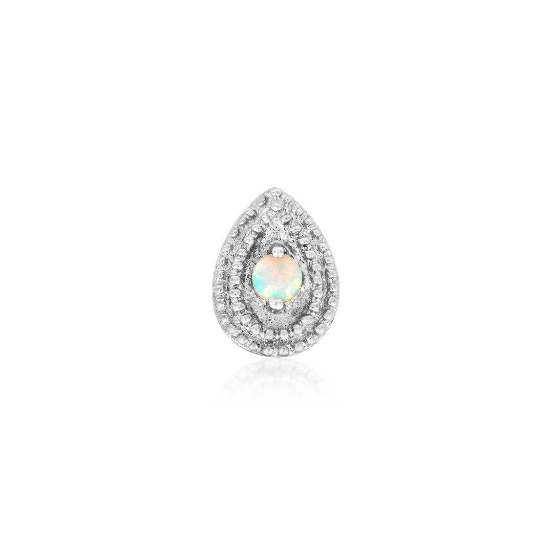 Junipurr Jewelry Pear Opal Double Millgrain