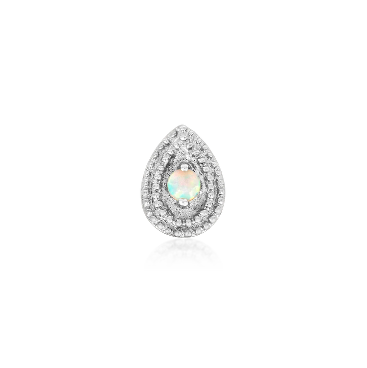 Junipurr Jewelry Pear Opal Double Millgrain