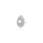Junipurr Jewelry Pear Opal Double Millgrain
