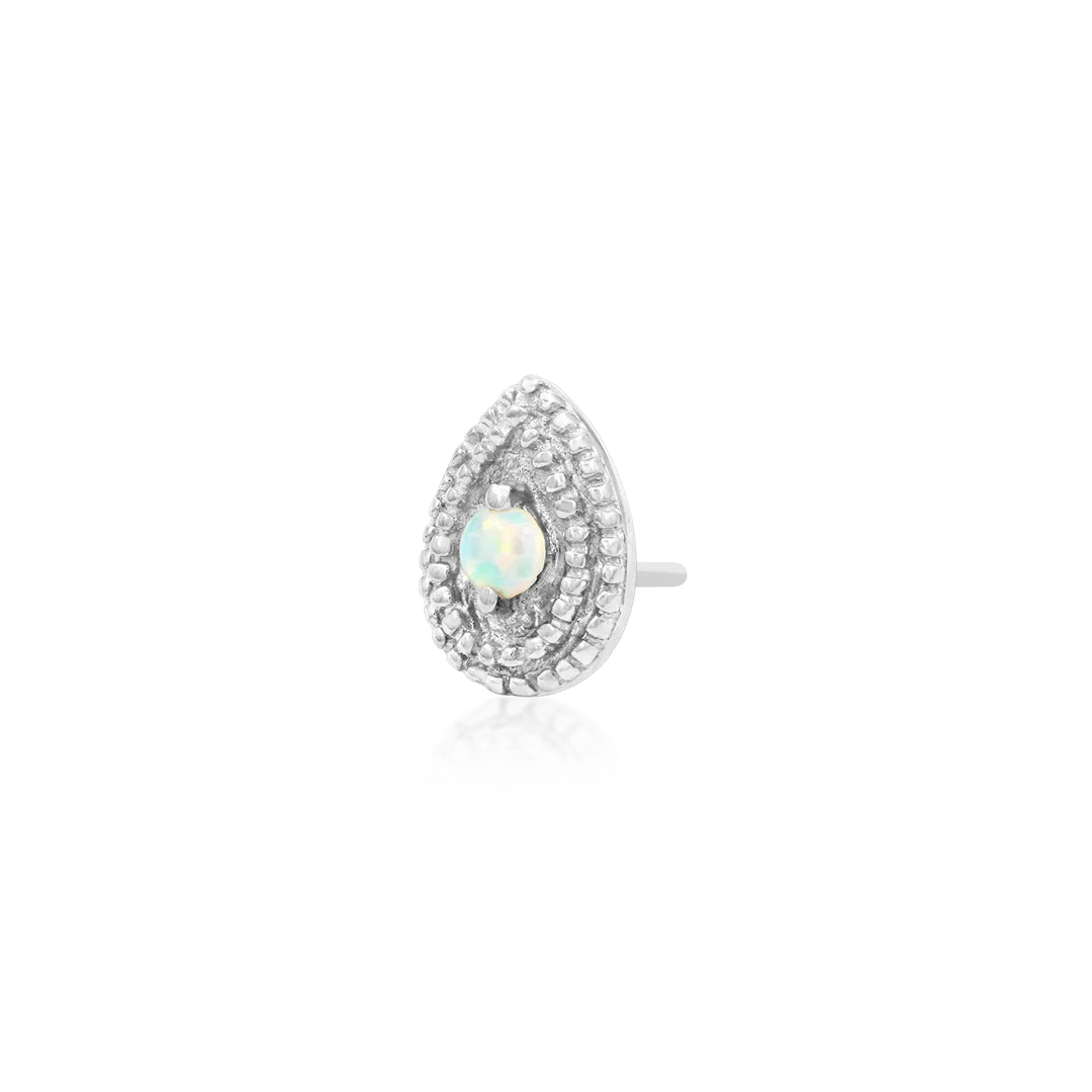 Junipurr Jewelry Pear Opal Double Millgrain