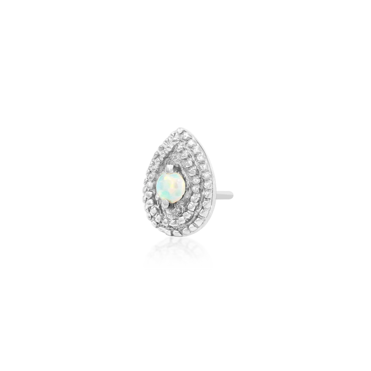 Junipurr Jewelry Pear Opal Double Millgrain