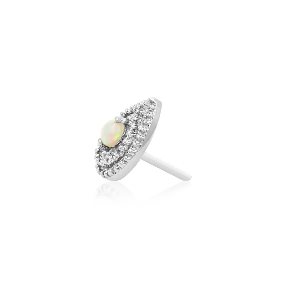 Junipurr Jewelry Pear Opal Double Millgrain