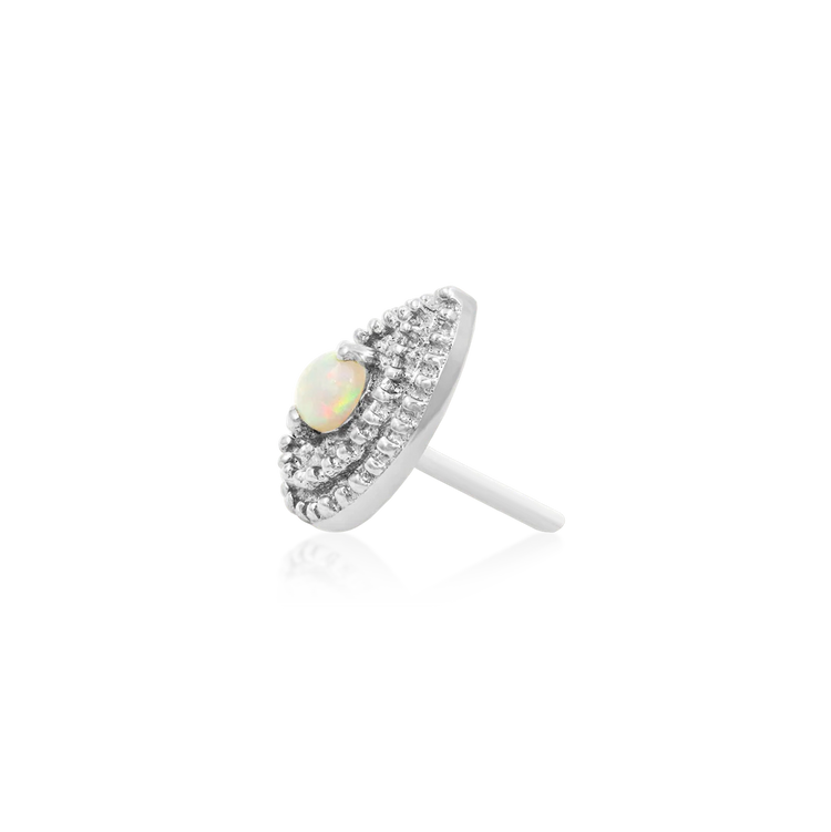 Junipurr Jewelry Pear Opal Double Millgrain