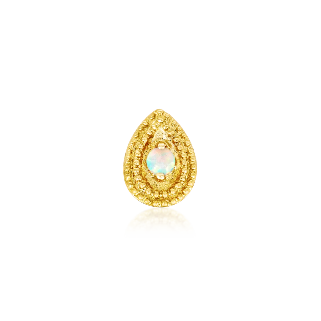 Junipurr Jewelry Pear Opal Double Millgrain