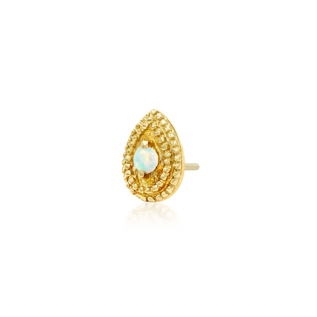 Junipurr Jewelry Pear Opal Double Millgrain