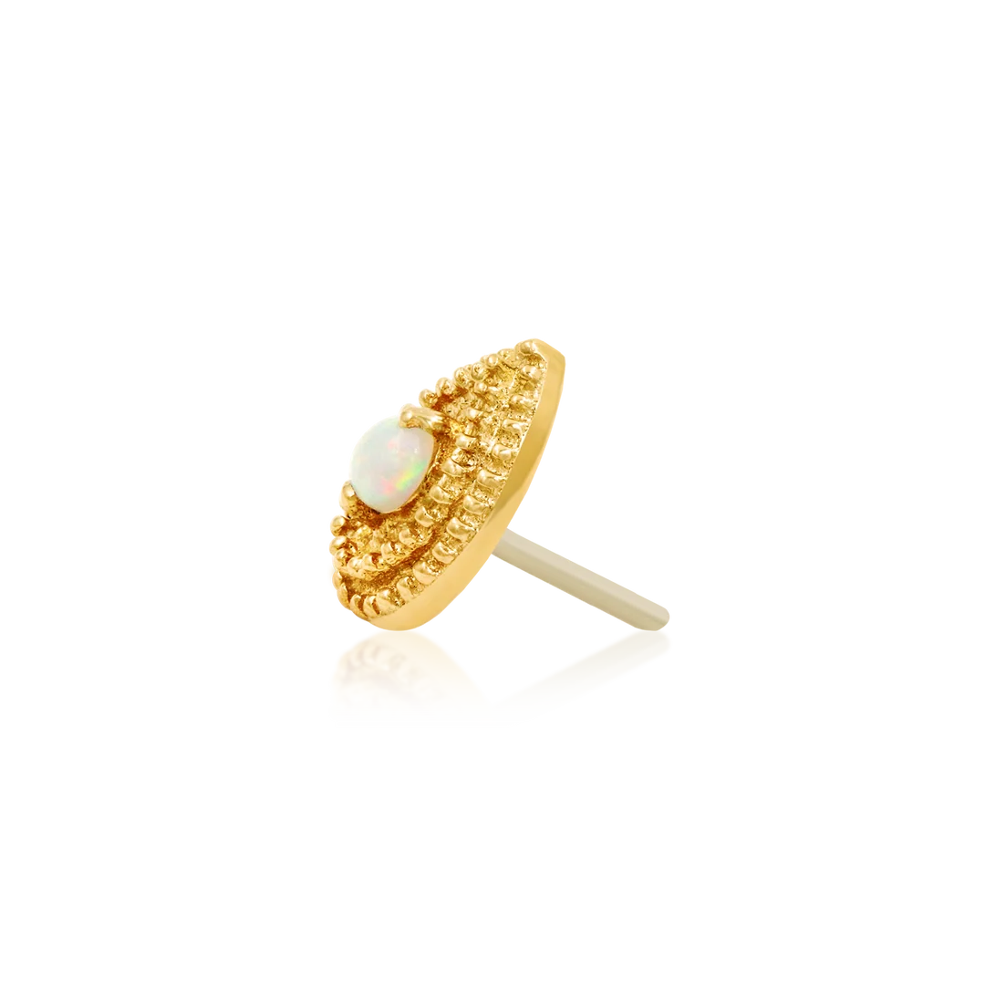 Junipurr Jewelry Pear Opal Double Millgrain