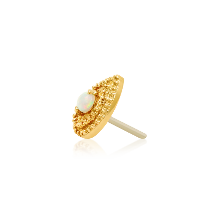 Junipurr Jewelry Pear Opal Double Millgrain