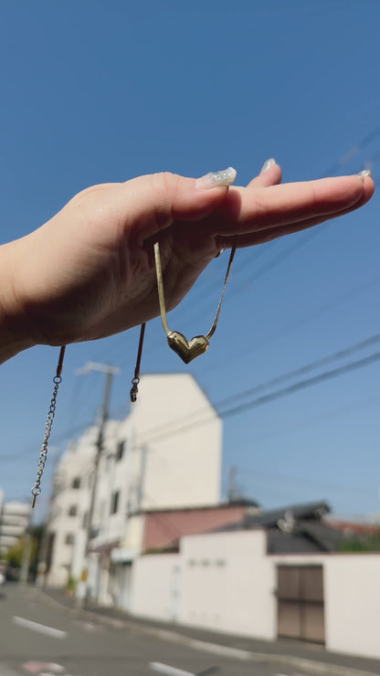 Wide heart stainless steel necklace