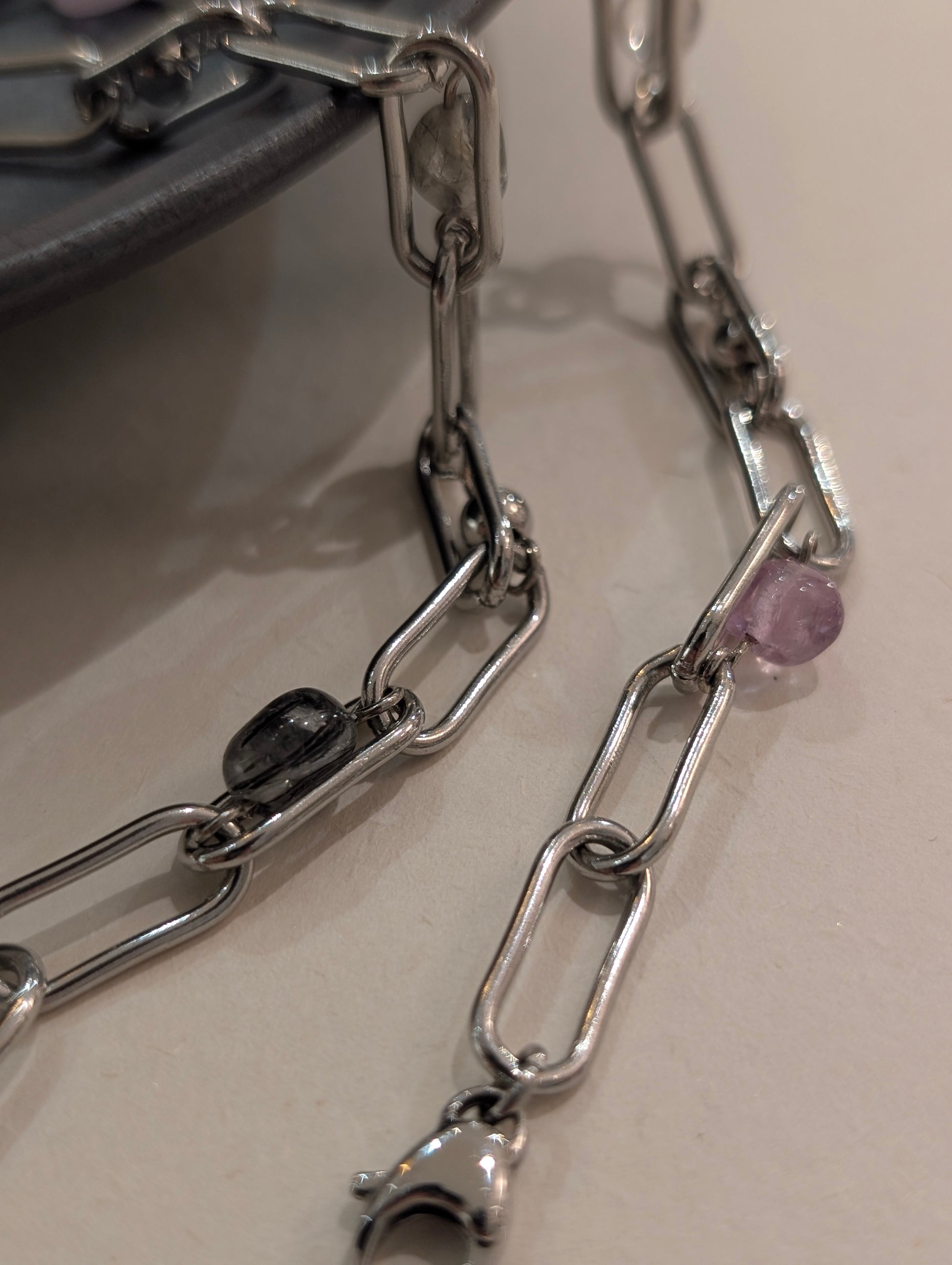 Interlock stainless steel bracelet