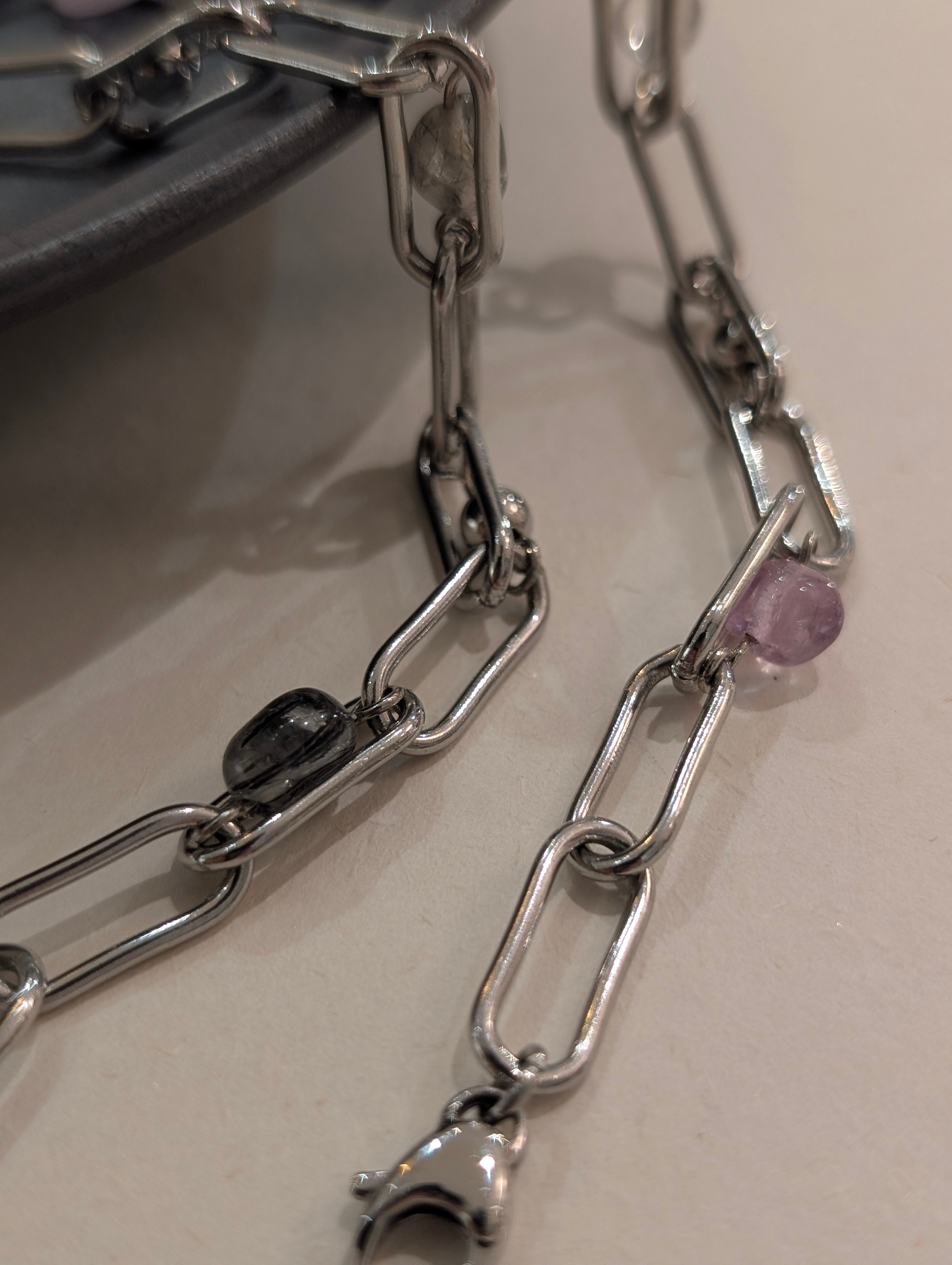 Interlock stainless steel bracelet