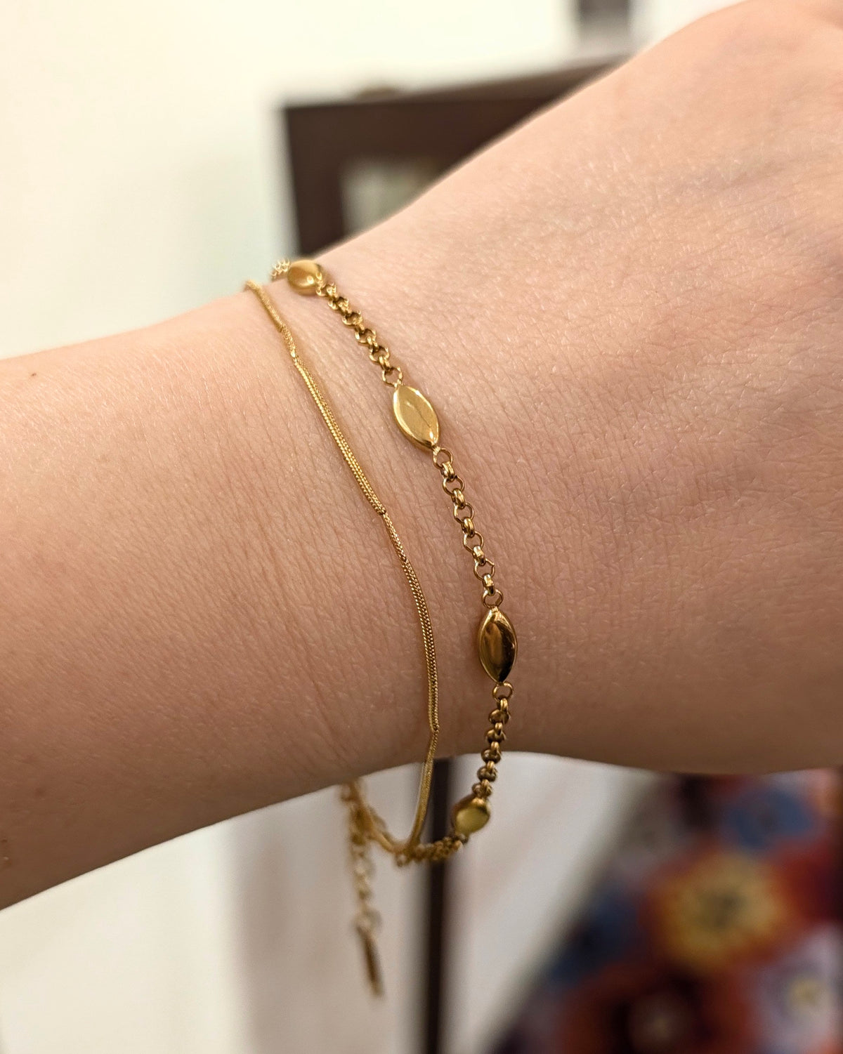 Marquise Accent Chain Stainless Steel Bracelet