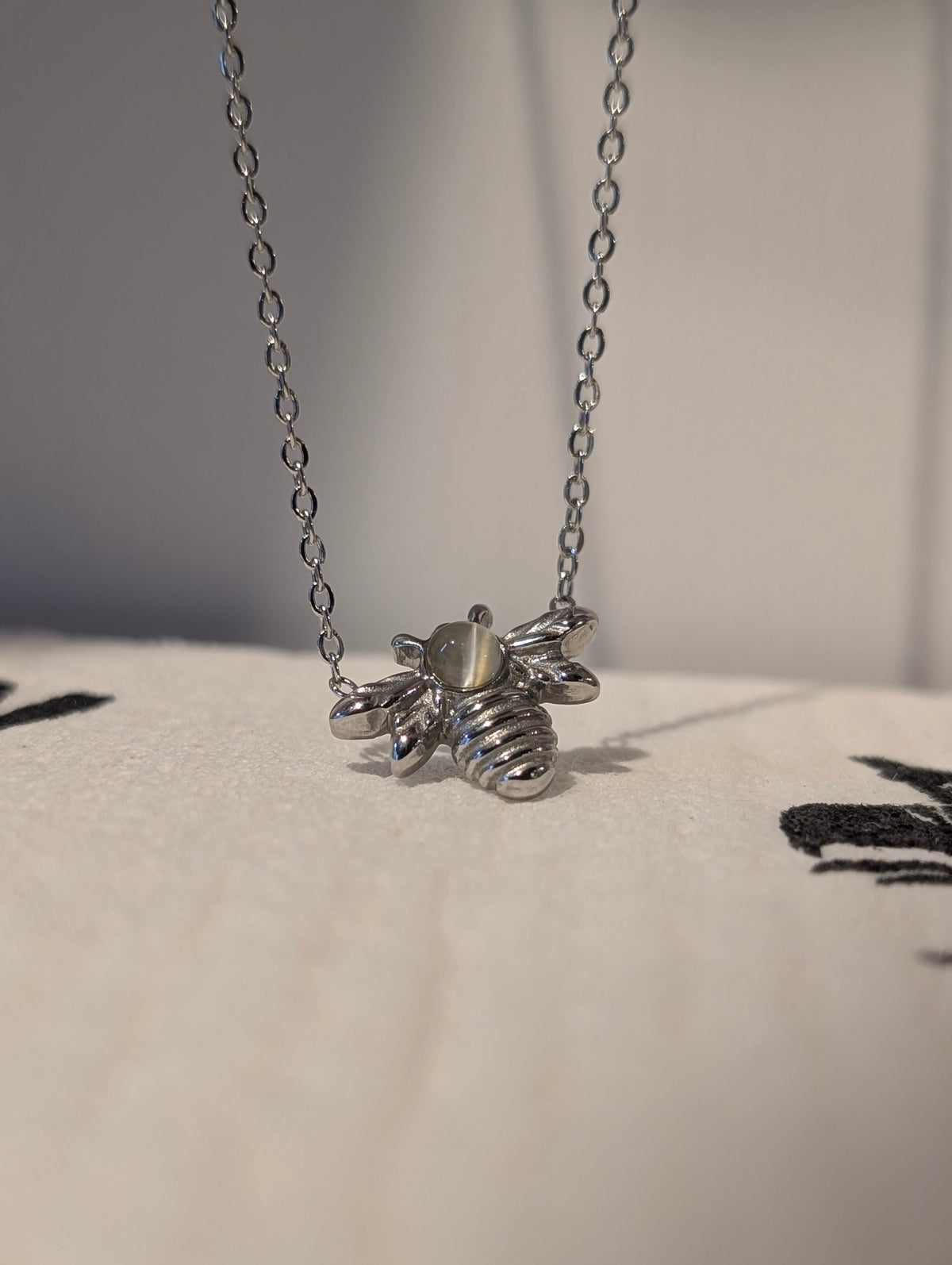 Stainless Steel Bee Pendant Necklace