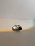 Stainless steel faux onyx ring