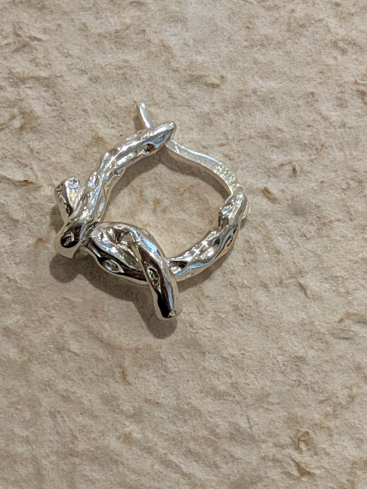 Textured Knot Huggie Hoop Earrings