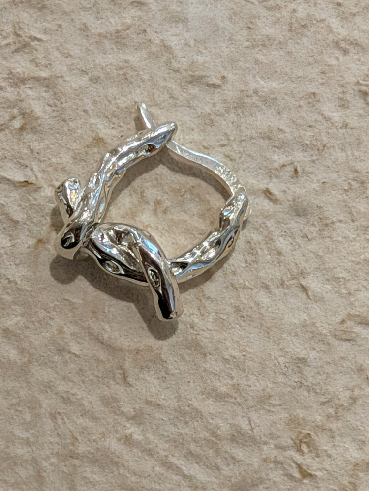 Textured Knot Huggie Hoop Earrings