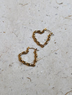 Heart-Shaped Hoop Stainless Steel Earrings