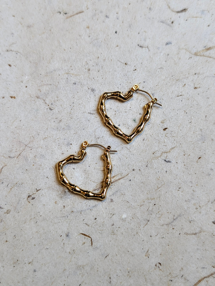 Heart-Shaped Hoop Stainless Steel Earrings