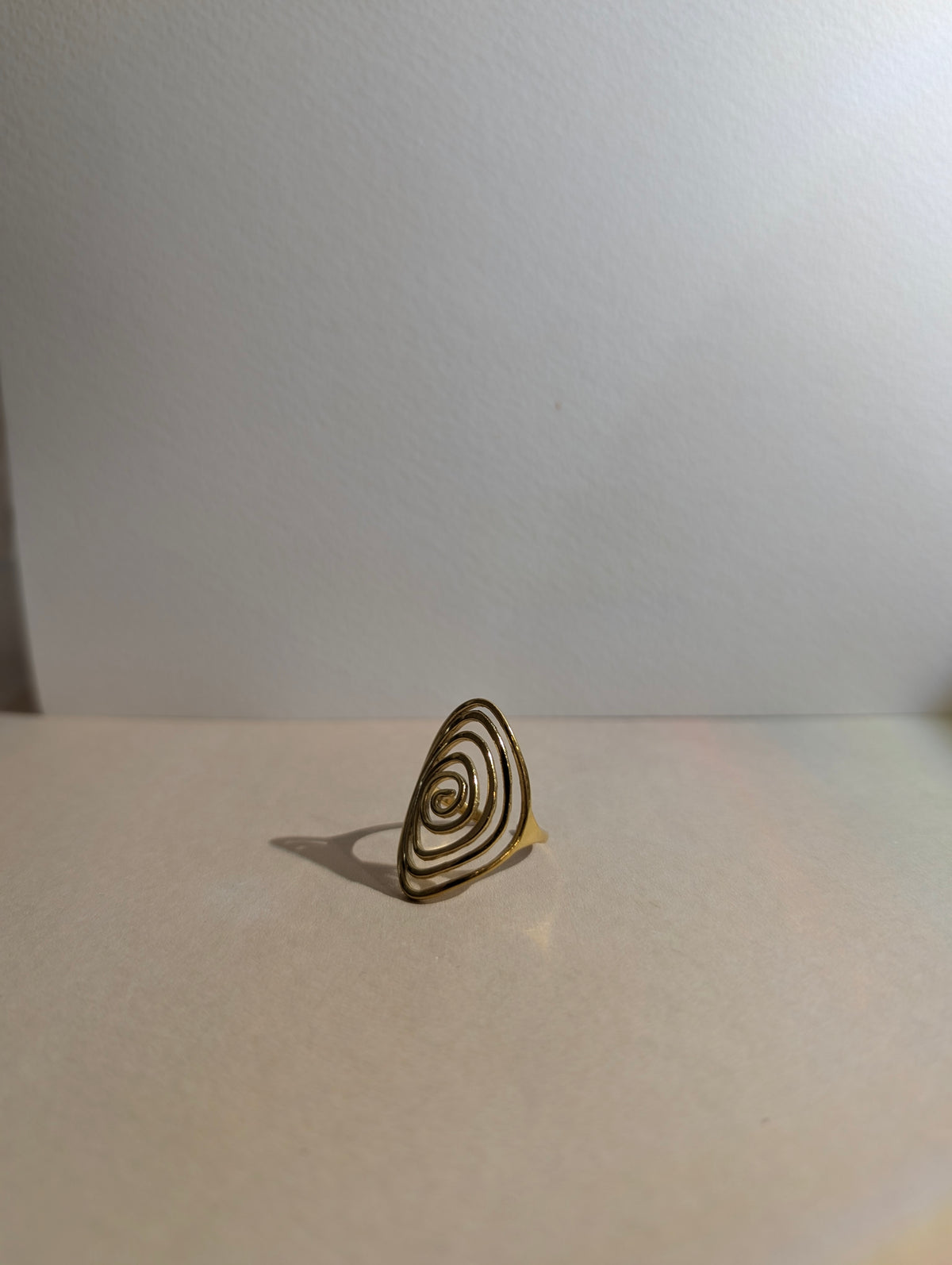 Oval spiral stainless steel ring