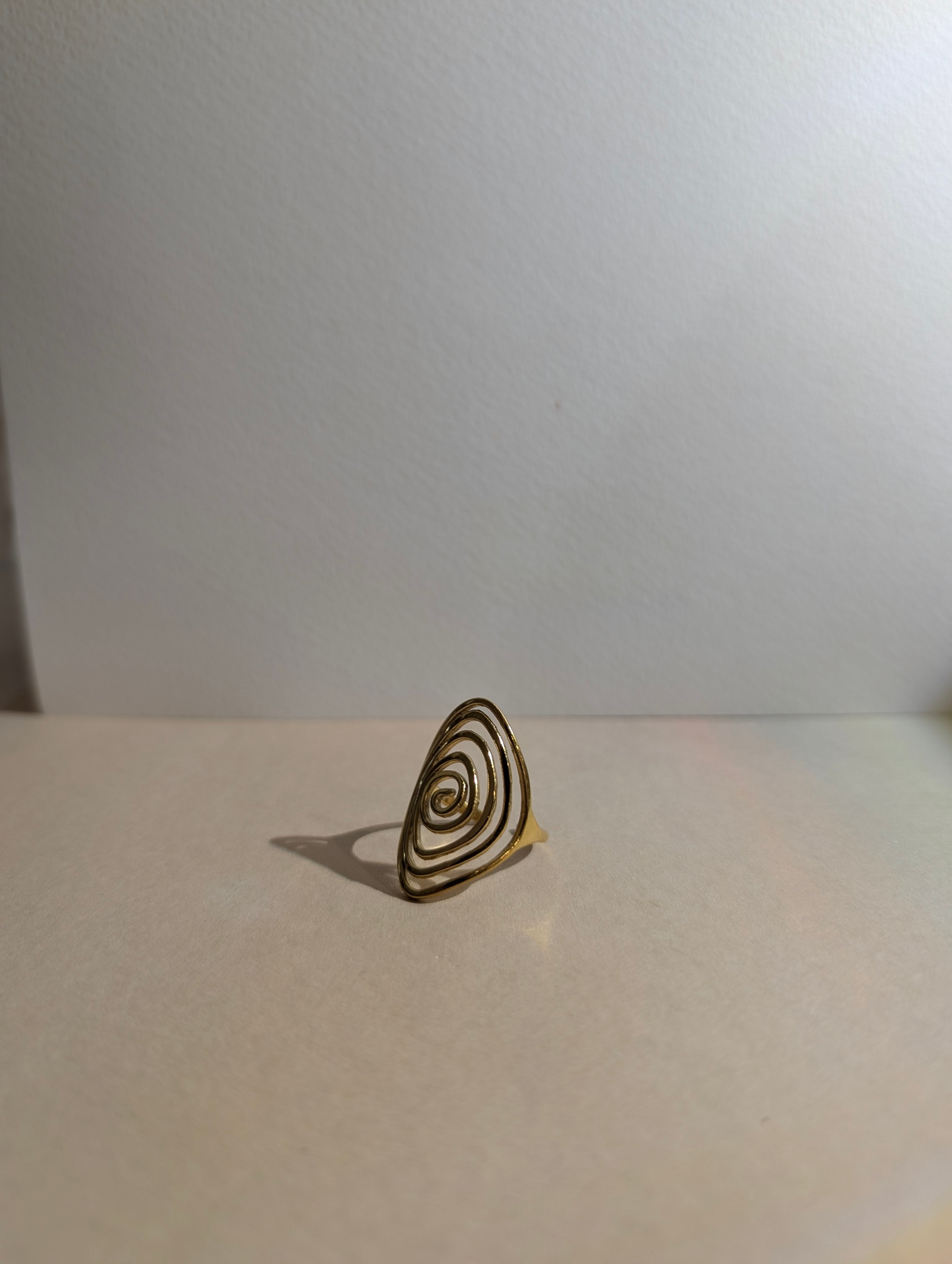 Oval spiral stainless steel ring