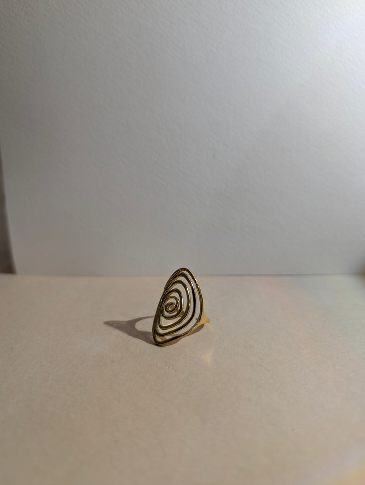 Oval spiral stainless steel ring