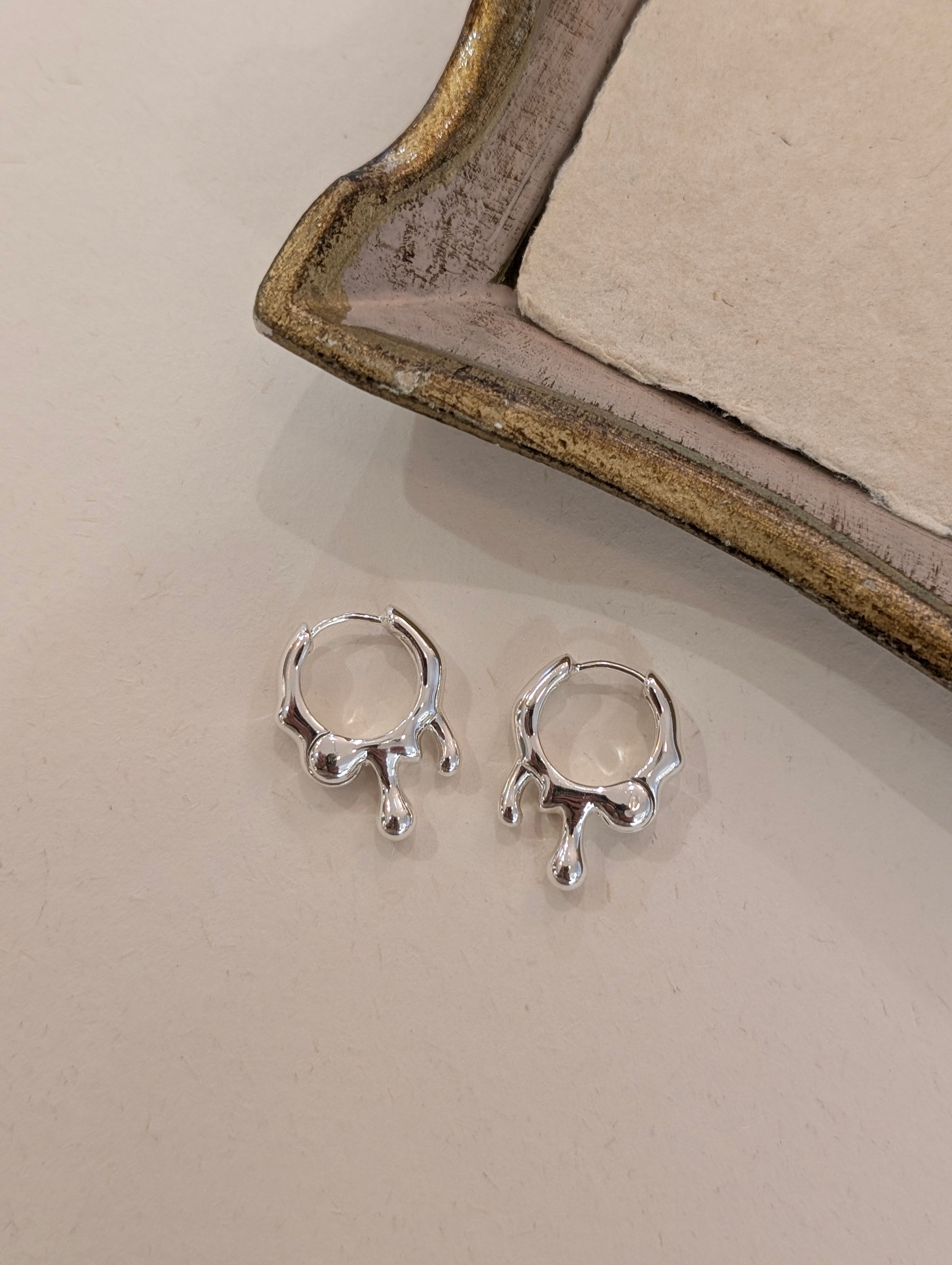 Mercury Drip Hoop Earrings
