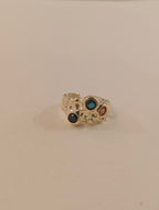 Chunky colour faux stone brass ring