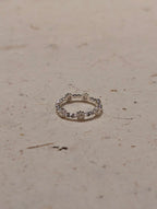 Flora Pavé 925 Silver Pinky Ring