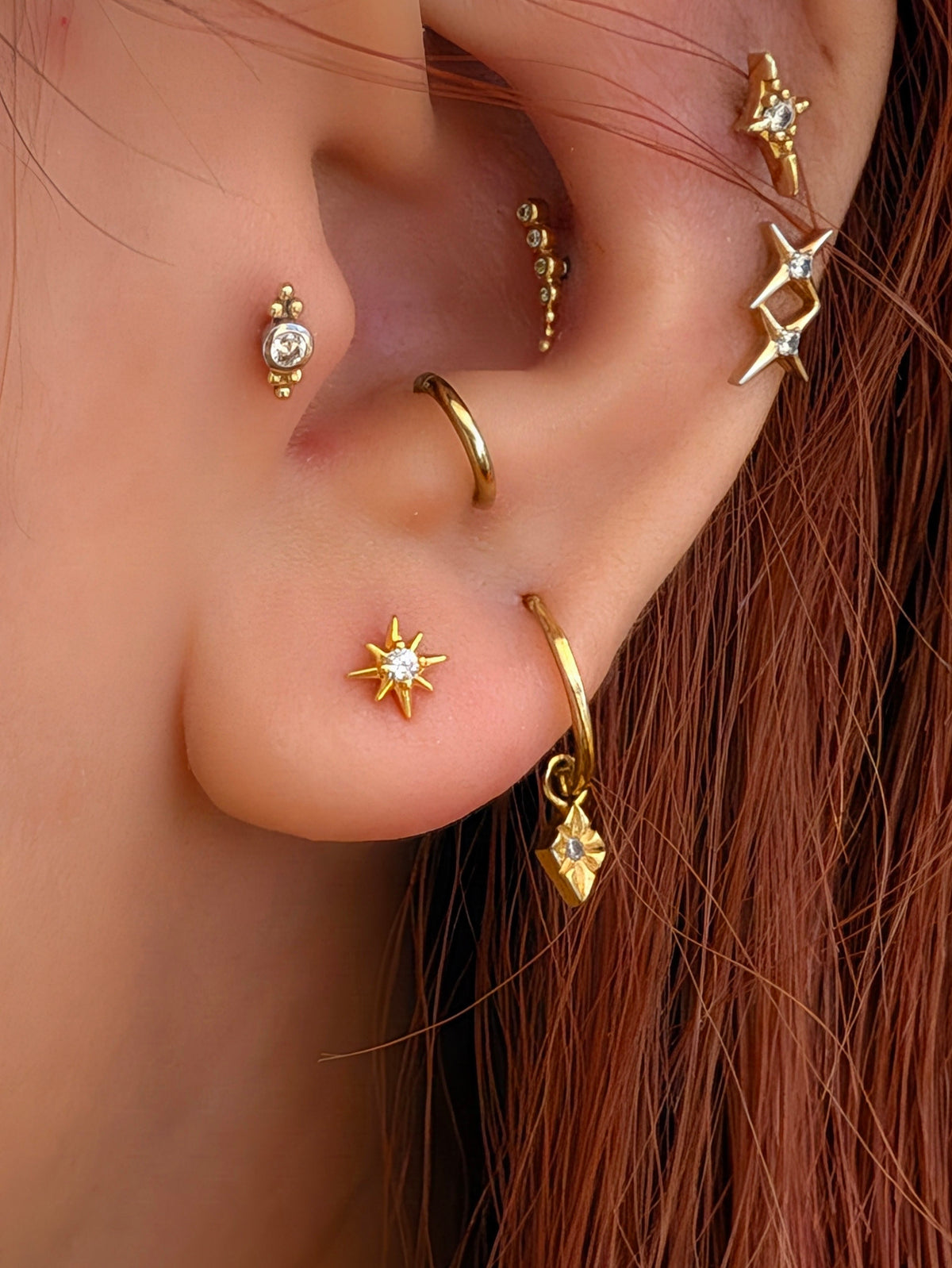 Starlight Burst Stud Surgical Steel Piercing Earring (1pc)