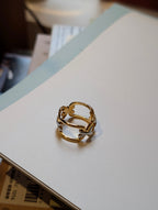 Elysian Knot two tone stainless steel ring