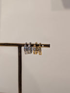 Rectangular CZ Hinged Hoop Earrings
