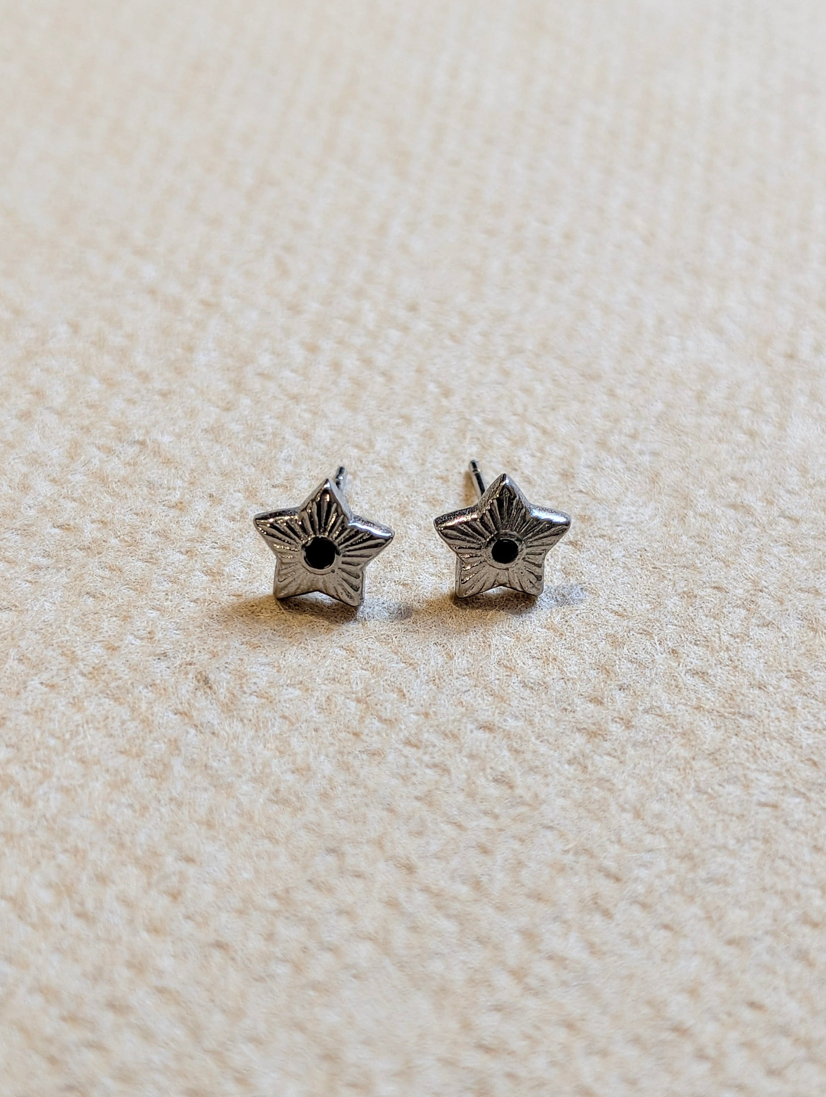 Sunburst Star Stud Stainless Steel Earrings