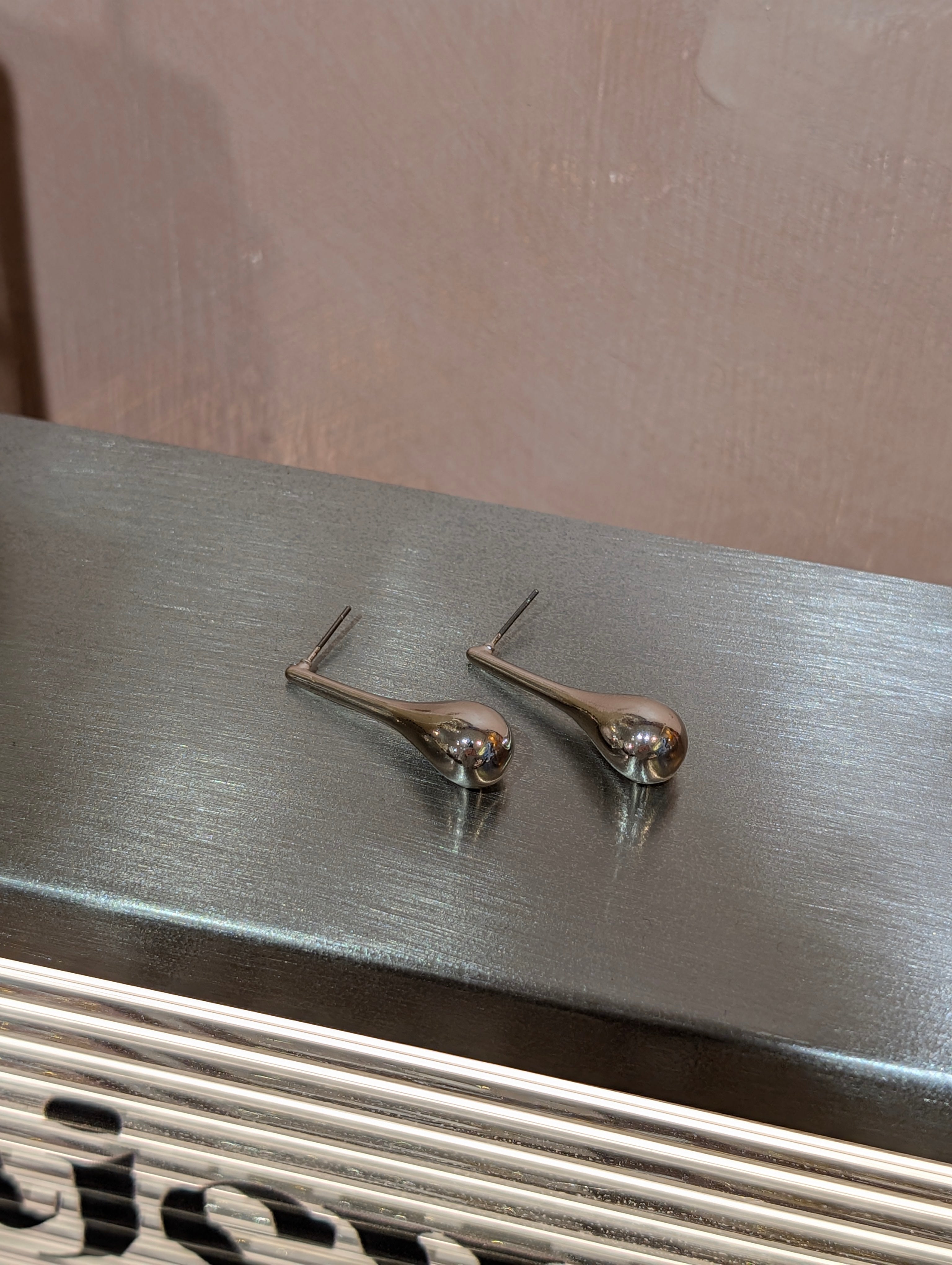 Drop waterdrop brass earrings