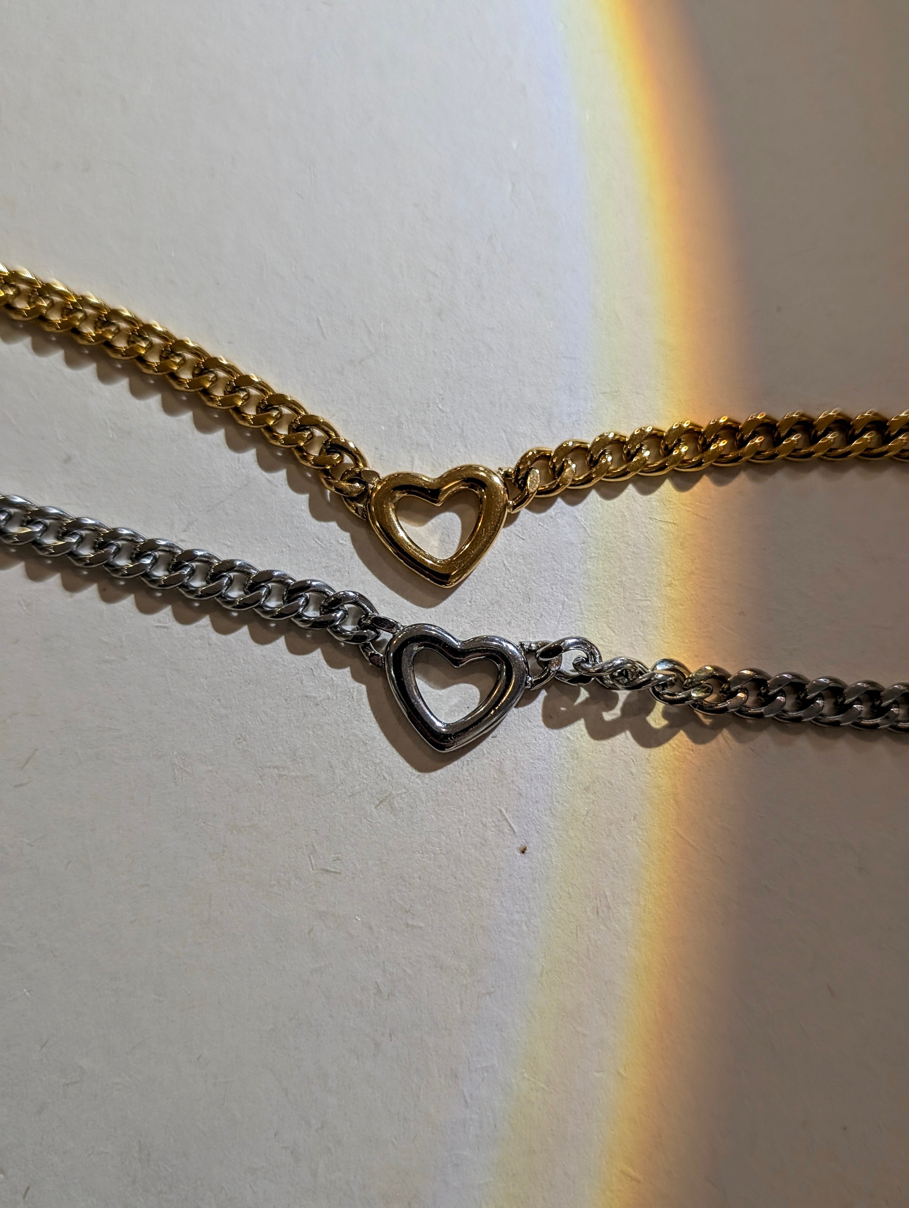 Heart Link Chain Stainless Steel Necklace