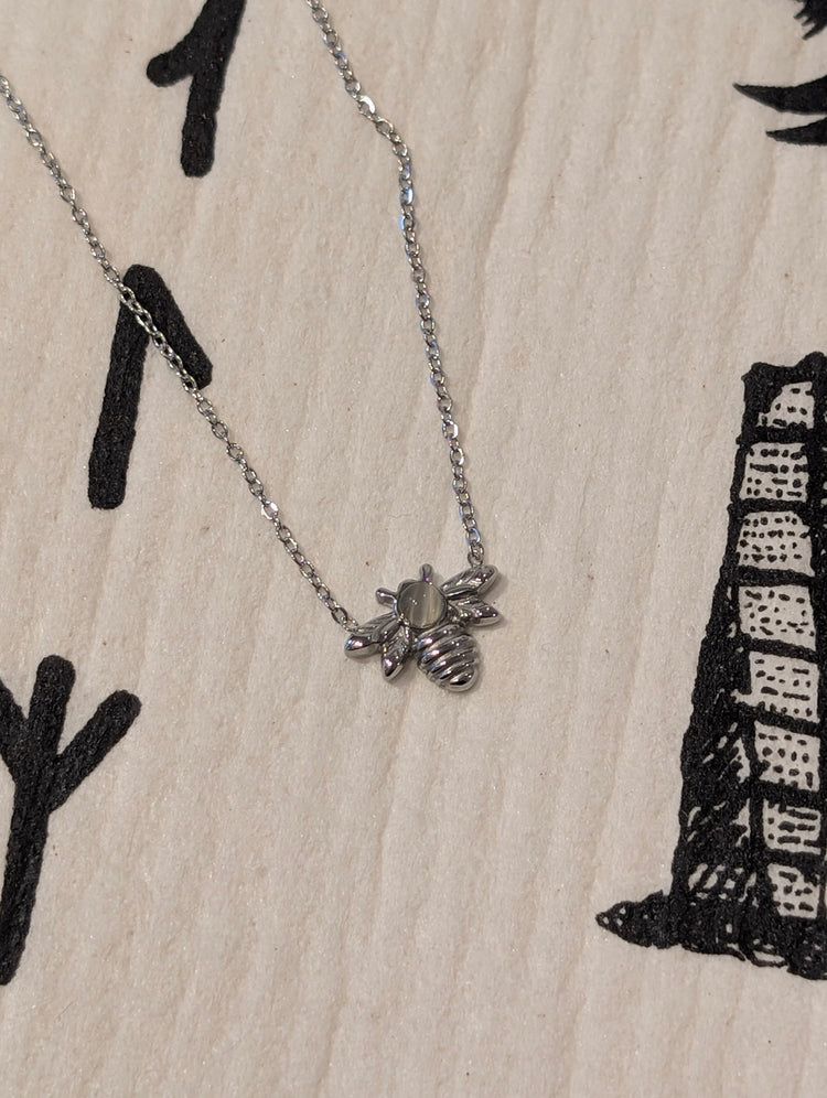 Stainless Steel Bee Pendant Necklace