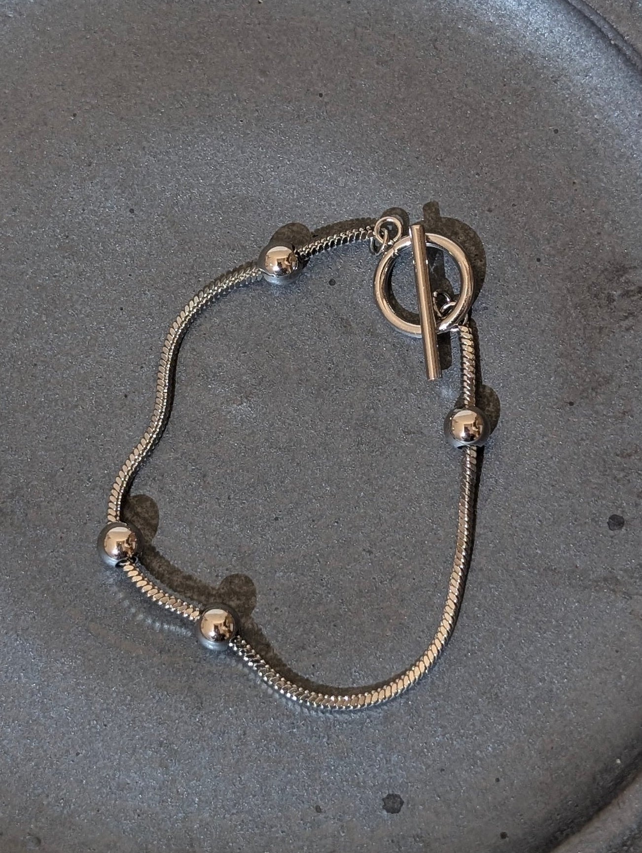 Linear Orb Stainless Steel Bracelet