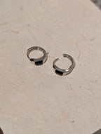 Cz stainless steel hinged hoop earrings
