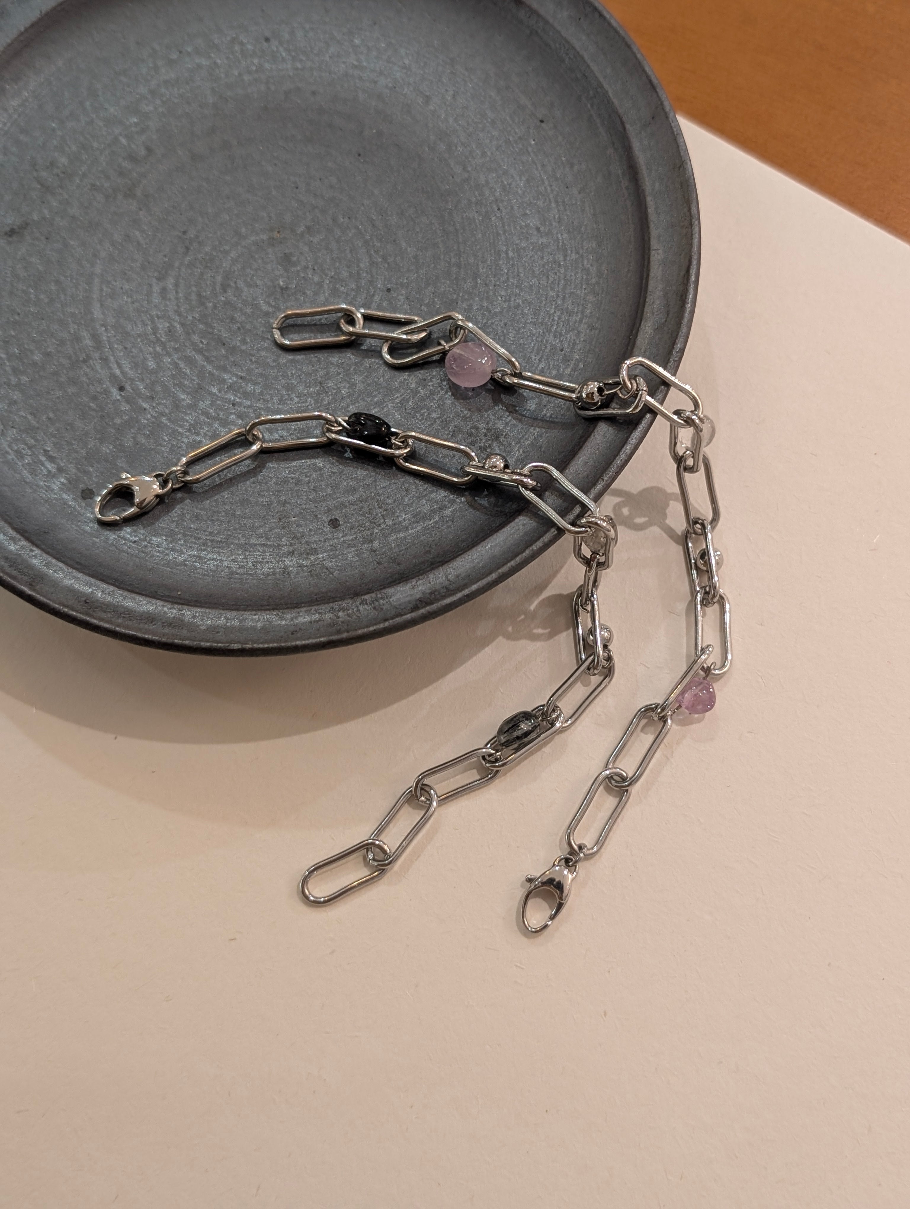 Interlock stainless steel bracelet