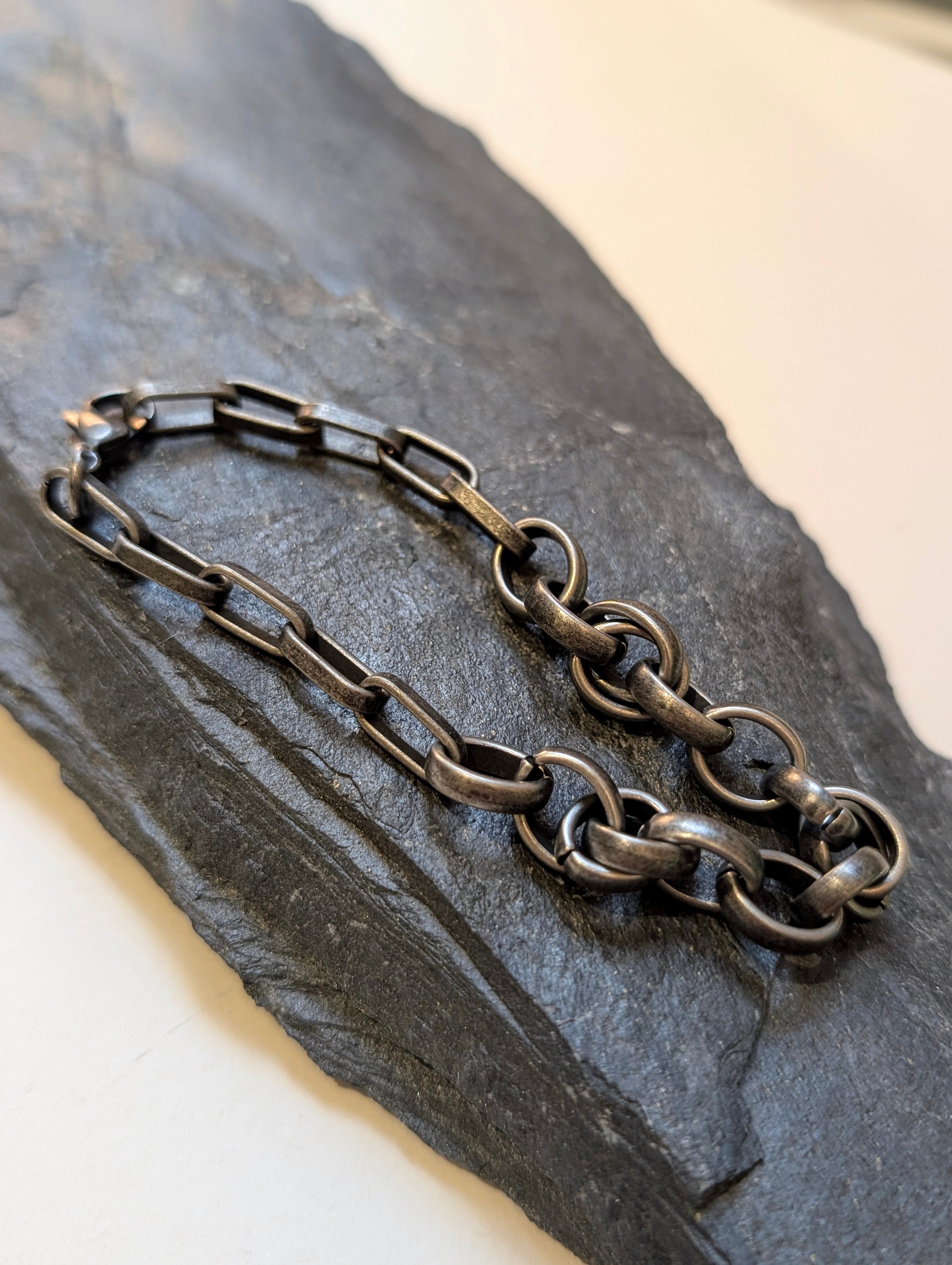 Matte Black Chain Stainless Steel Bracelet - Men