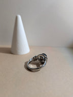Stainless steel faux onyx ring