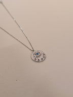 Eye rainbow stud brass necklace