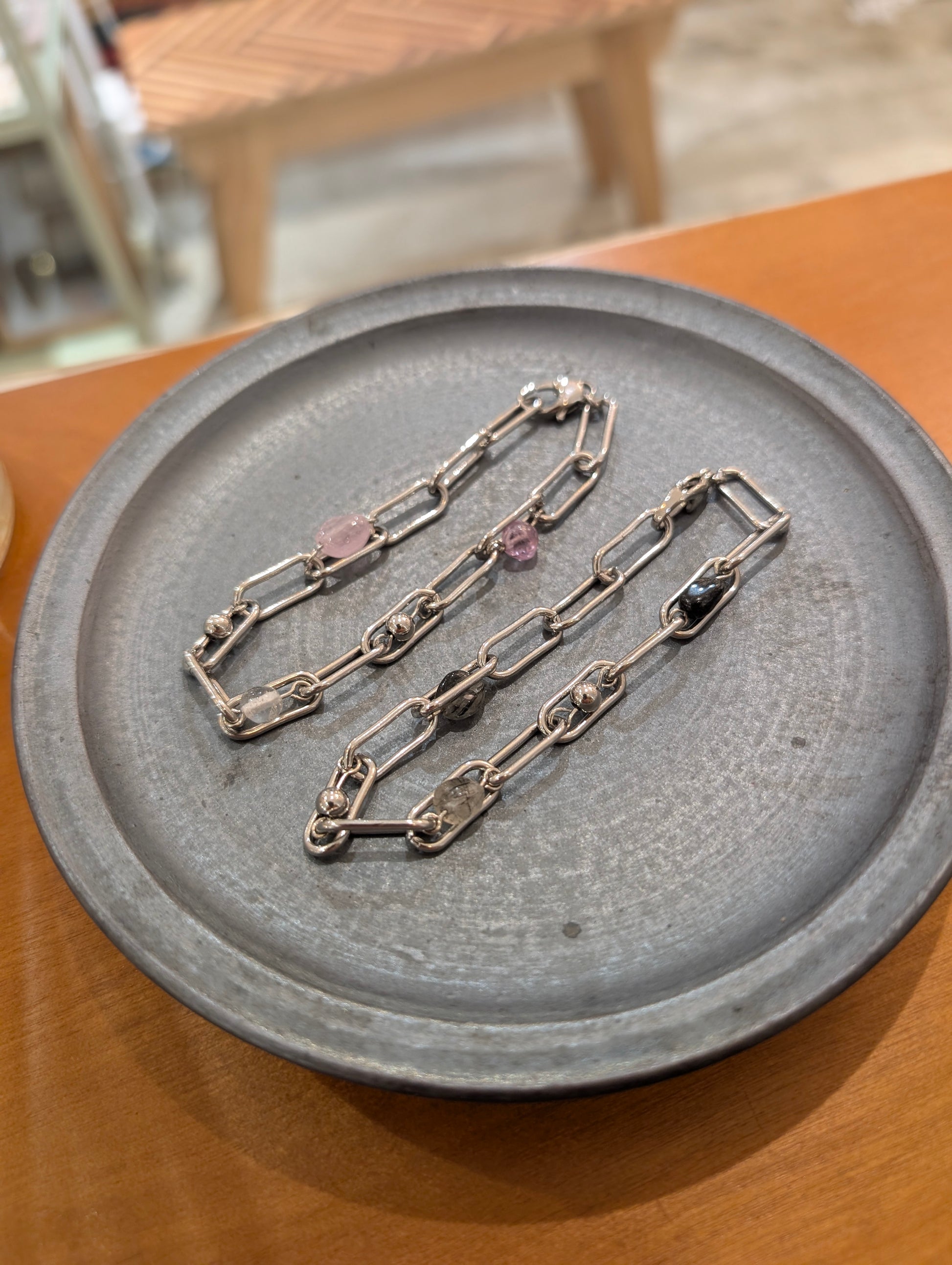 Interlock stainless steel bracelet