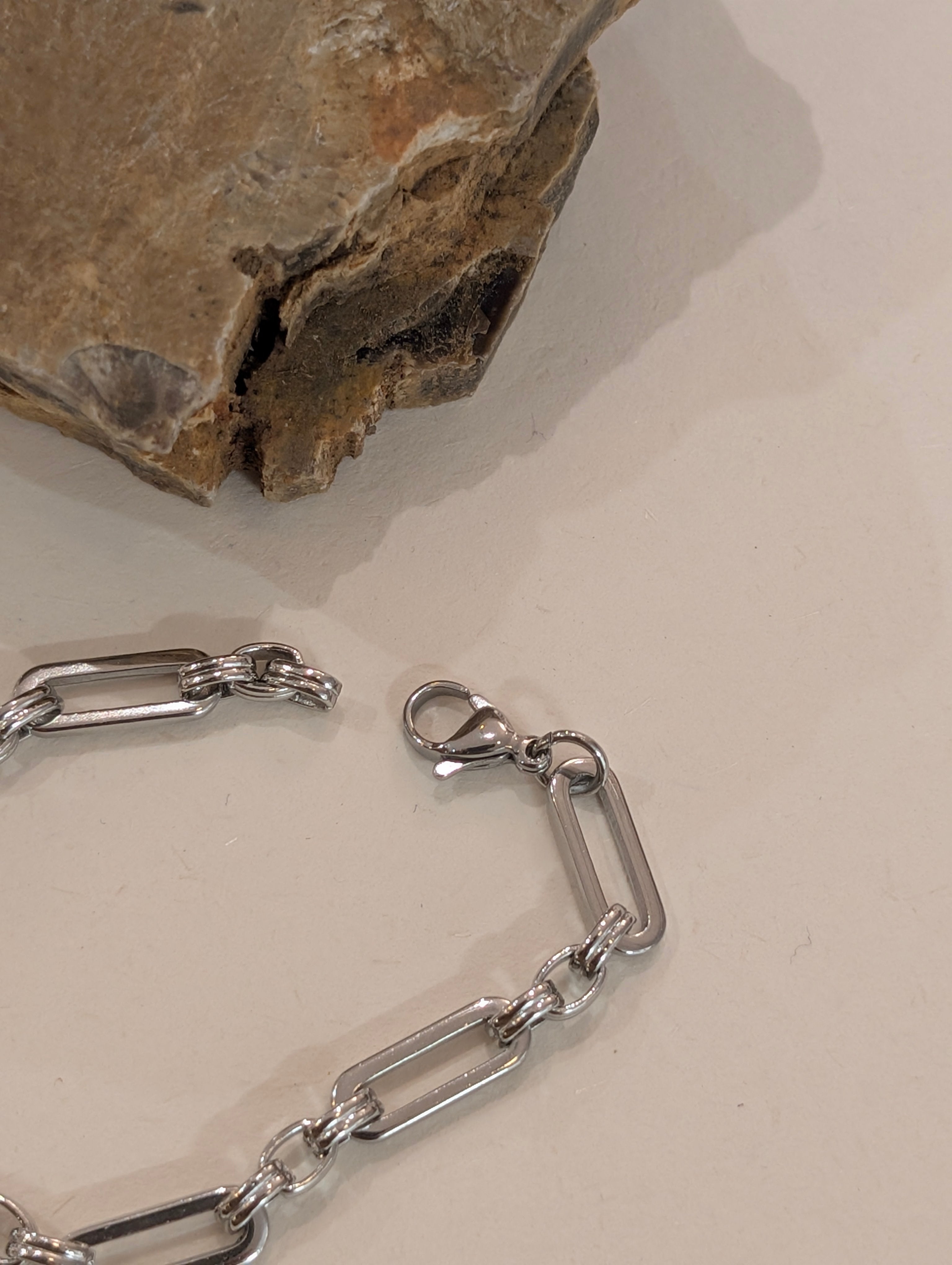 Interlock stainless steel bracelet