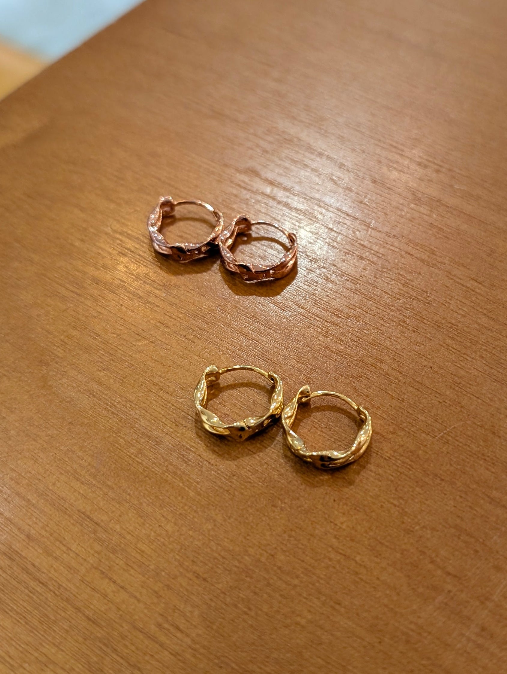 Double wavy 925 silver earrings