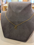 Heart hallow brass necklace