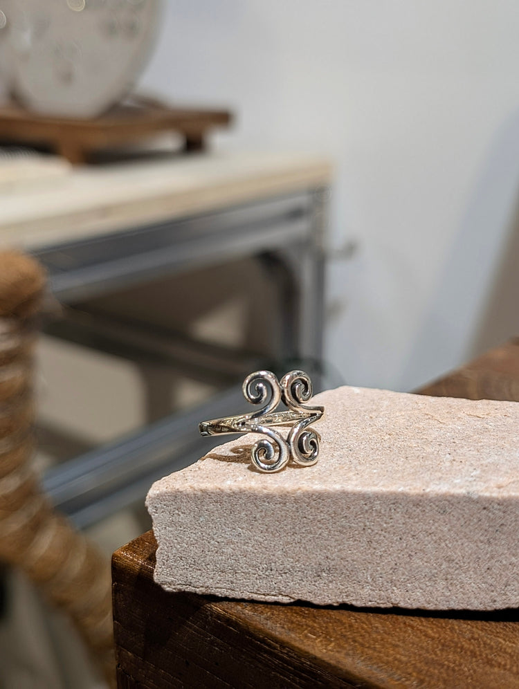 Quad Spiral 925 Silver  Ring