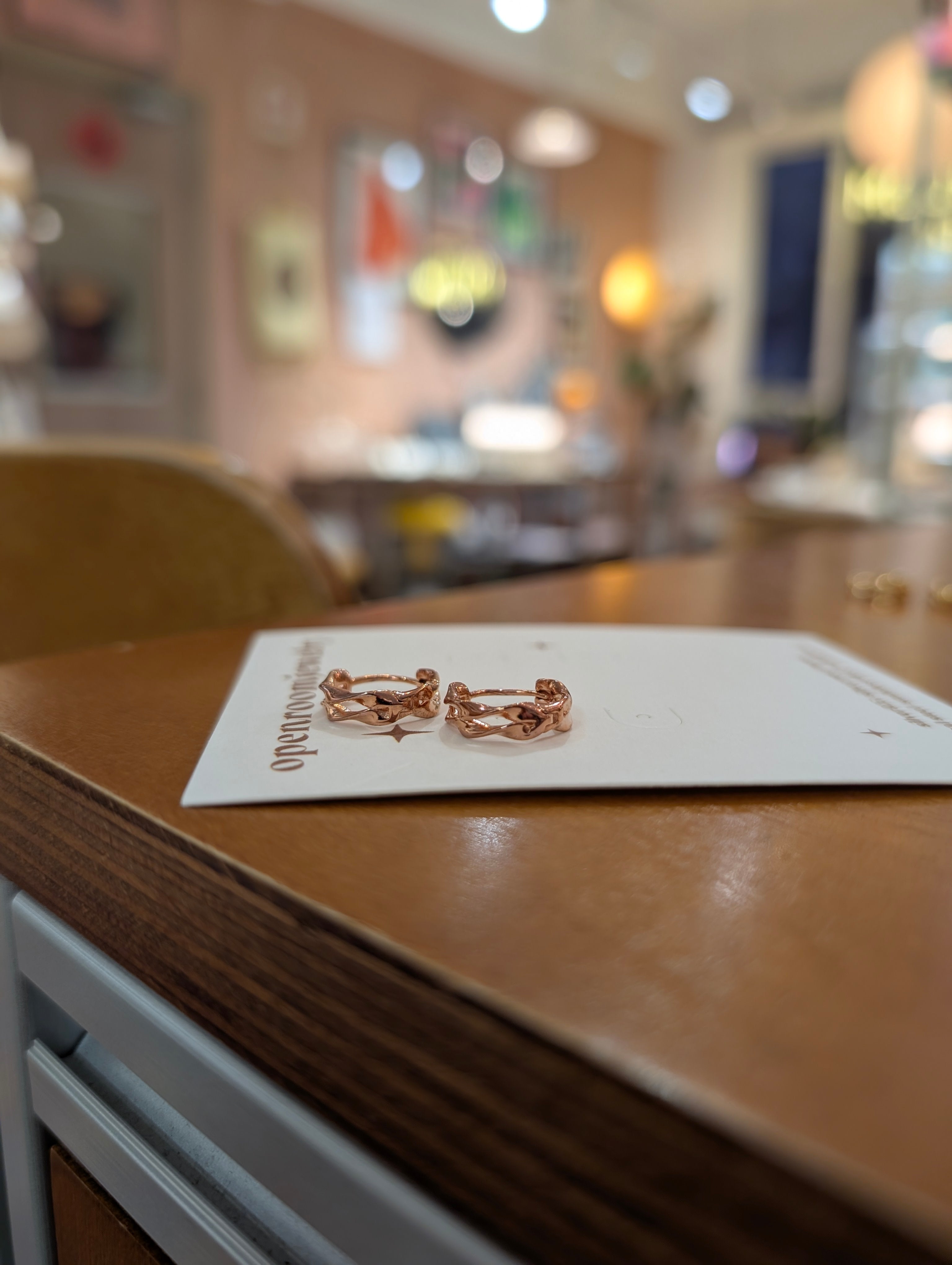 Double wavy 925 silver earrings