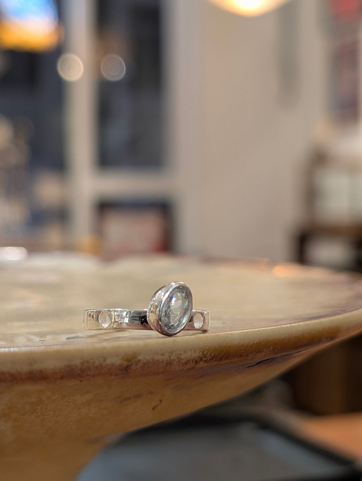 Oval Opal 925 free size ring