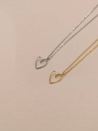 Heart hallow brass necklace