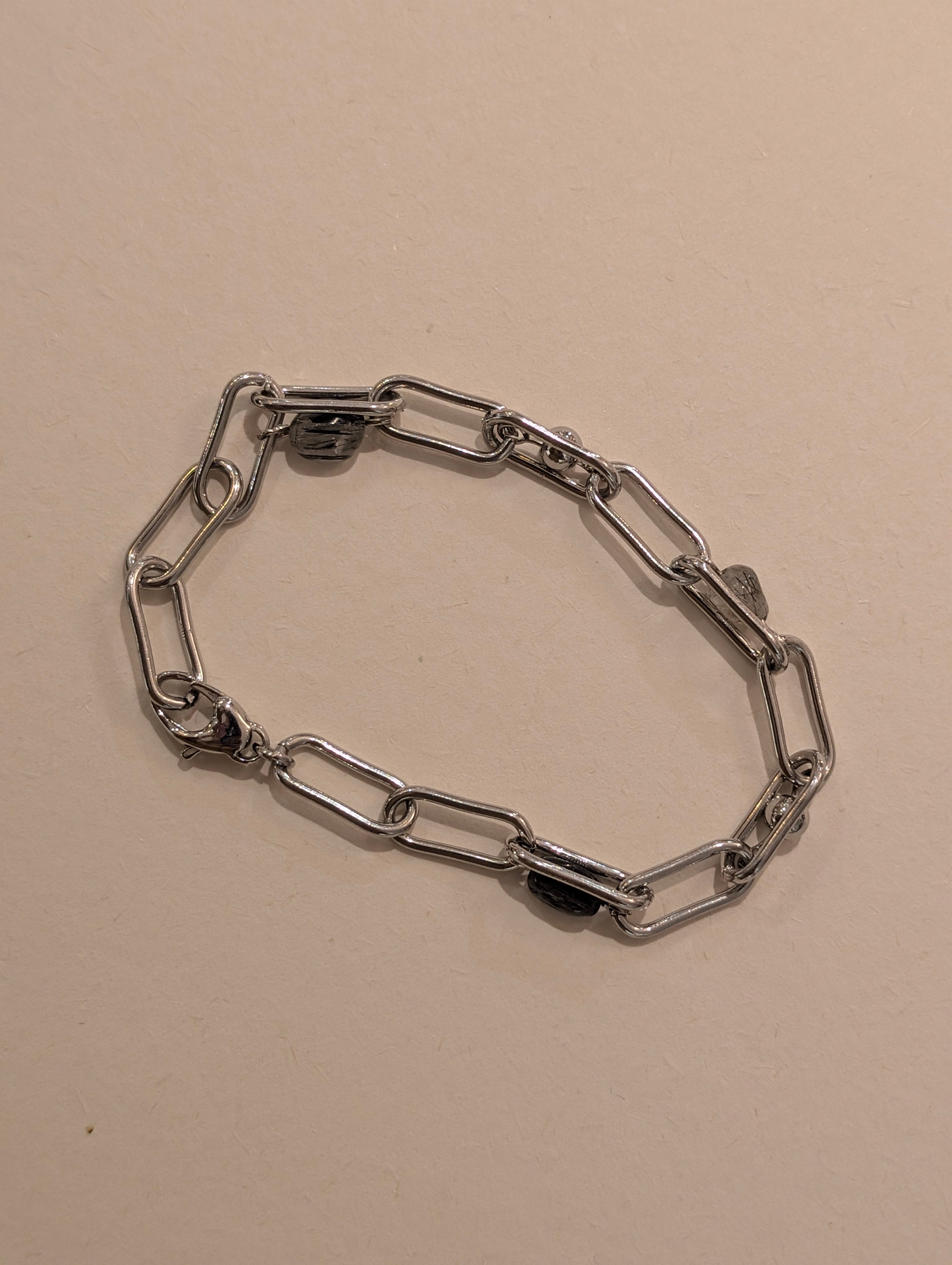 Interlock stainless steel bracelet