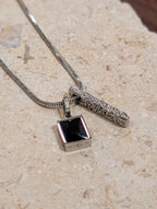 Mono bar pendant stainless steel necklace